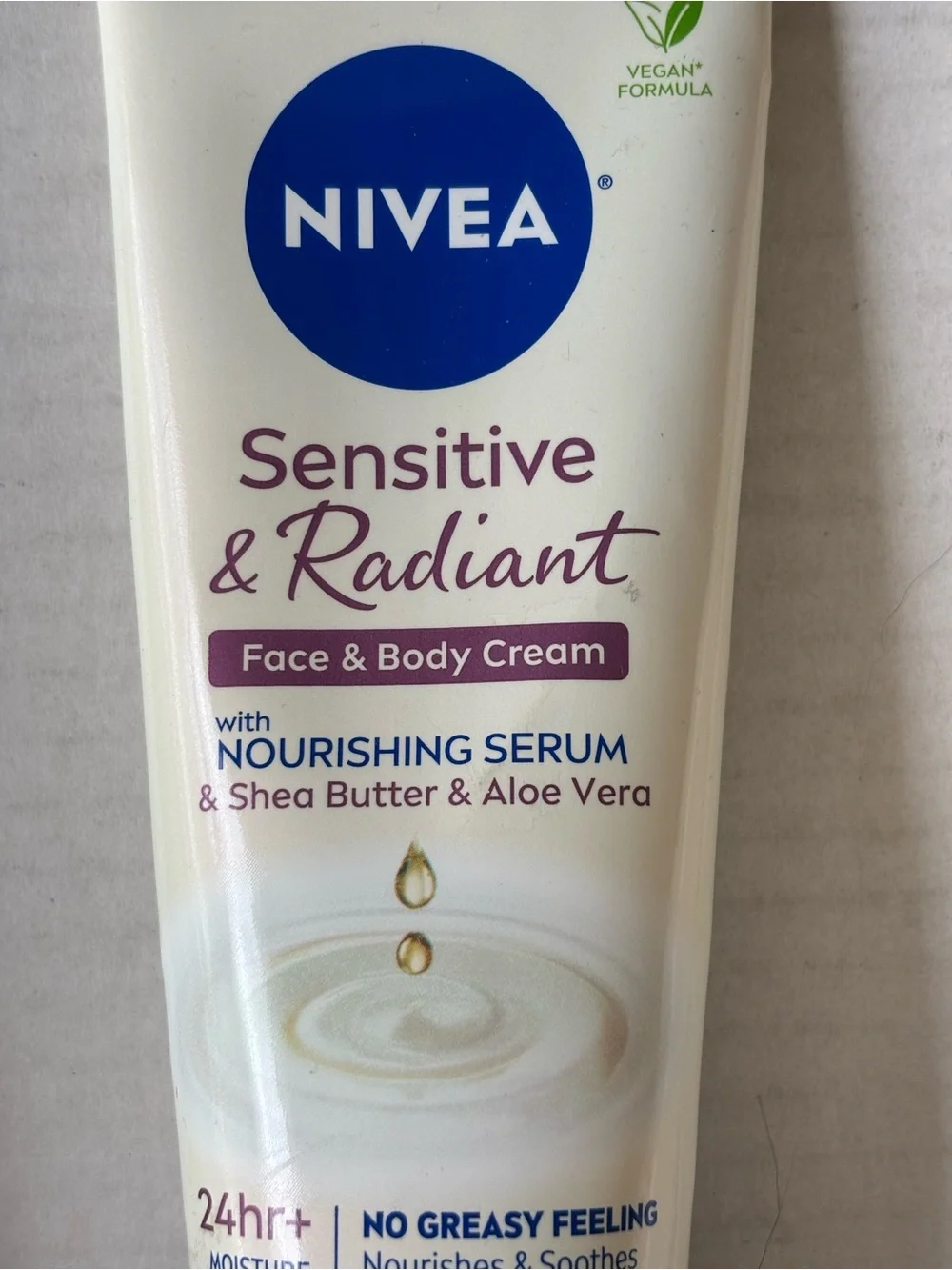 NIVEA Sensitive & Radiant Face & Body Cream 6.8 Oz Shea Butter & Aloe Lot of 3